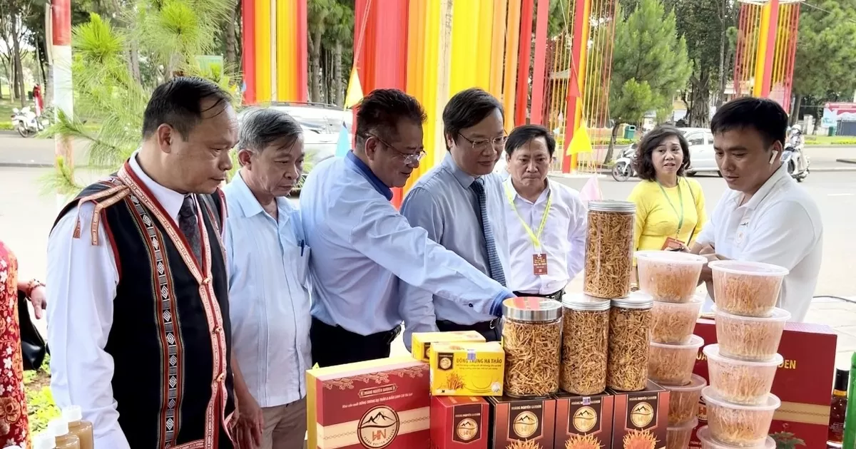 Nhiều sản phẩm của các tỉnh Tây Nguyên có cơ hội kết nối tiêu thụ với các kênh phân phối ở Lào và Campuchia. Ảnh: V.T