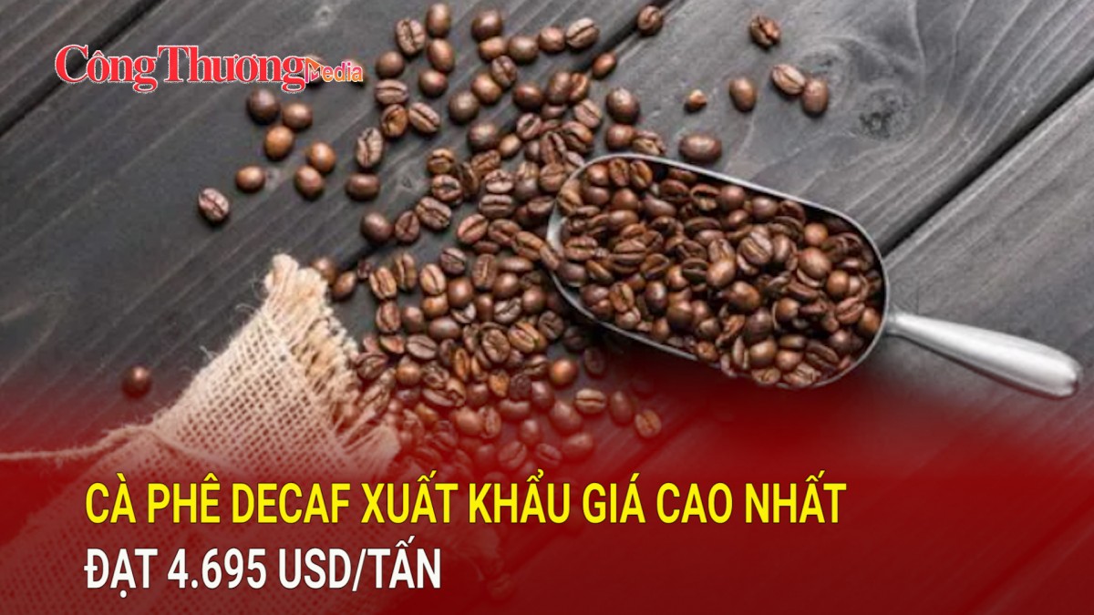 Cà phê Decaf xuất khẩu giá cao nhất đạt 4.695 USD/tấn